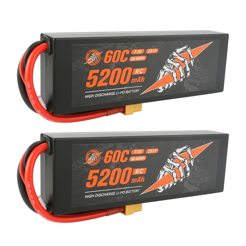 Zeee 2s lipo Batterie 7200mAh 7,4V 80C RC Batterie, avec connecteur Deans T Fiche, pour RC Evader BX Auto Car Truck LKW Truggy RC Hobby