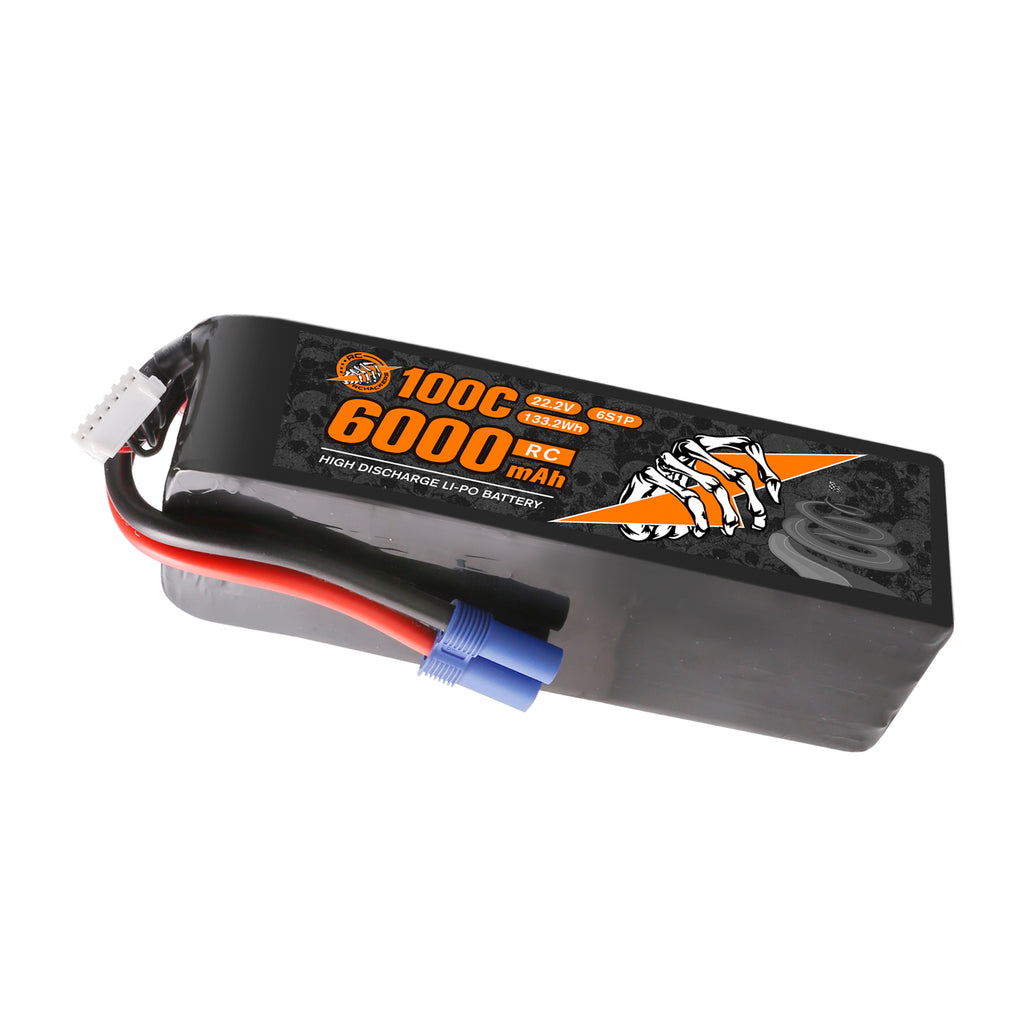 RCHackers 6S 6000mAh 22.2V 100C Lipo Battery with EC5 Plug – RCHACKERS